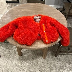 Free People Orange Fur Coat